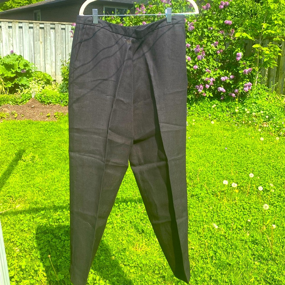 Talbots black linen pants 12
